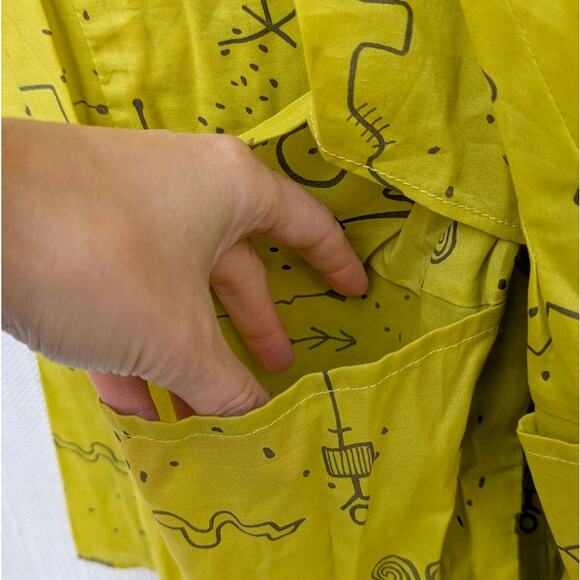 Matthildur Yellow Printed Pima Cotton Blouse Shirt Top, size 1/US4-6 - Picture 4 of 8